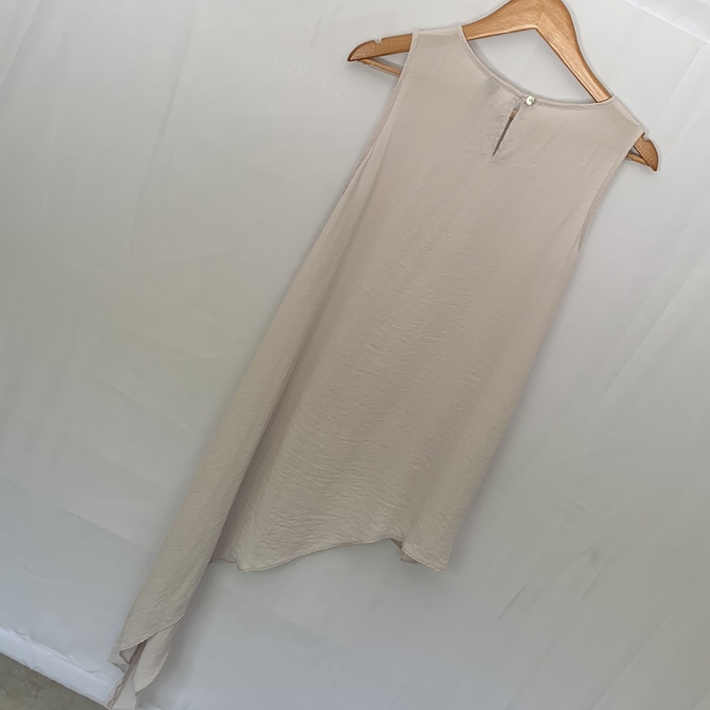 Marla Wynne Lagenlook Asymmetrical Sleeveless Top Light Grey Off White Small - Picture 9 of 11